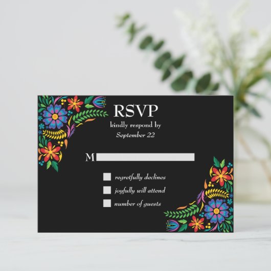 Mexicaanse bloemen RSVP (Staand voorkant)