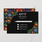Mexicaanse bloemen RSVP (Voorkant / Achterkant)