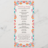 Mexicaanse Bloemen Traditionele Folk Art Fiesta Hu Programmakaart (Achterkant)