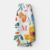 Mexicaanse Bloemenboho gepersonaliseerd monogram Flesjeskoeler (Voorkant)