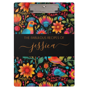 Mexicaanse bloemenpatroon script naam recept klembord