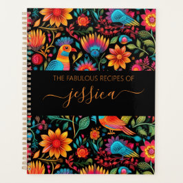 Mexicaanse bloemenpatroon script naam recept planner