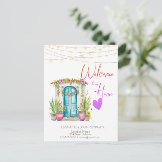 Mexicaanse Bloemige Huisdeur Aankondiging (Staand voorkant)