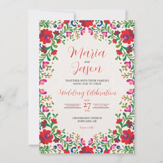 Mexicaanse Bloemrijke Elegante Botanische Folklori Kaart (Voorkant)