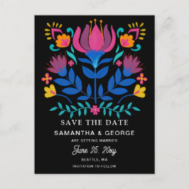 Mexicaanse Bloemrijke Fiesta Save The Date Aankondigingskaart