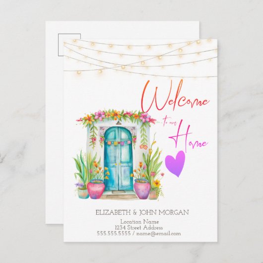 Mexicaanse bloemrijke huisdeur aankondiging (Voorkant / Achterkant)