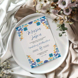 Mexicaanse Bloemrijke Traditionele Botanische Boda Kaart