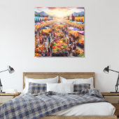 Mexicaanse boeren verkopen Abstracte kunst Canvas Afdruk (Insitu (Slaapkamer))