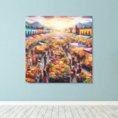 Mexicaanse boeren verkopen Abstracte kunst Canvas Afdruk (Insitu (Houten vloer))