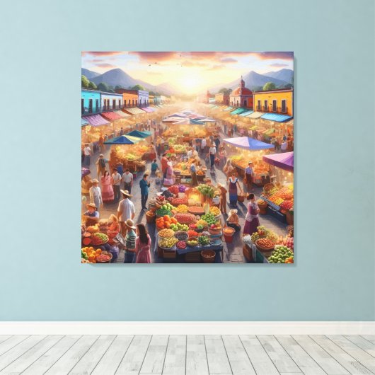 Mexicaanse boeren verkopen Abstracte kunst Canvas Afdruk (Insitu (Houten vloer))