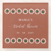 Mexicaanse Boho Barro Bruidsmeisjesfeest Glazen Onderzetter (Voorkant)