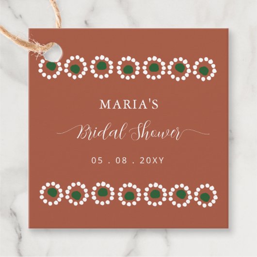 Mexicaanse Boho Barro Bruiloftsfeest Bedankjes Labels (Voorkant)
