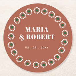 Mexicaanse Boho Barro  Ronde Kartonnen Onderzetter