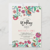 Mexicaanse boho bruiloft, roze bloem kaart (Voorkant)