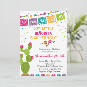 Mexicaanse Boho Fiesta Baby Shower Uitnodiging