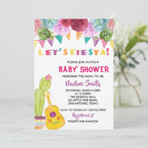 Mexicaanse Boho Fiesta Baby Shower Uitnodiging