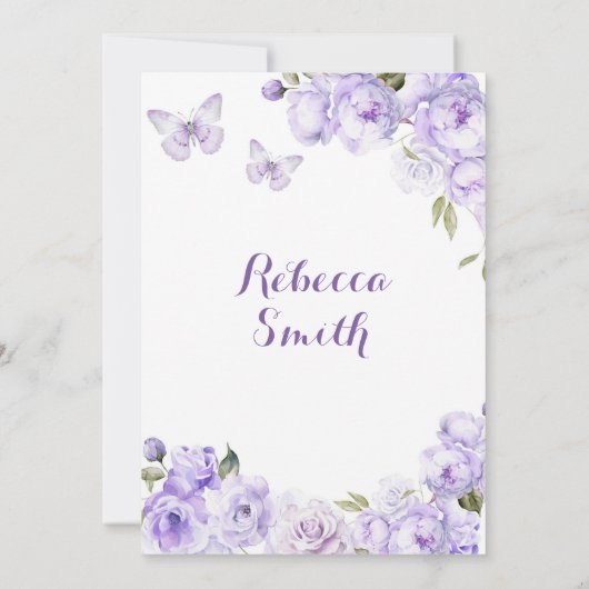 Mexicaanse Boho Paarse Bloemen Presentacion de 3 n Kaart (Achterkant)