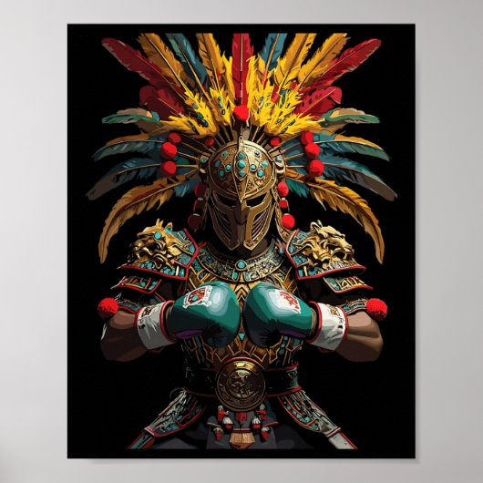 Mexicaanse Boksen Azteekse Warrior Power Poster (Voorkant)