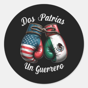 Mexicaanse boksen Dos Patrias Un Guerrero Ronde Sticker