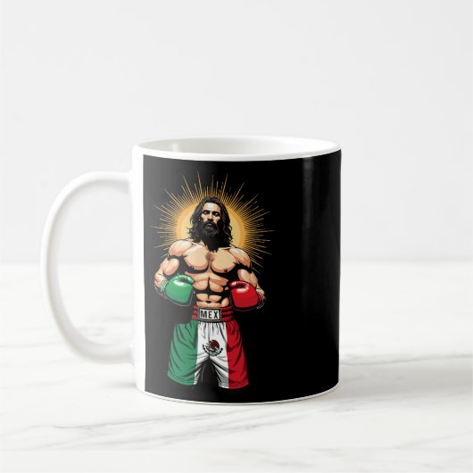 Mexicaanse Boksen Jezus Christus Mex Boksen Shorts Koffiemok (Links)