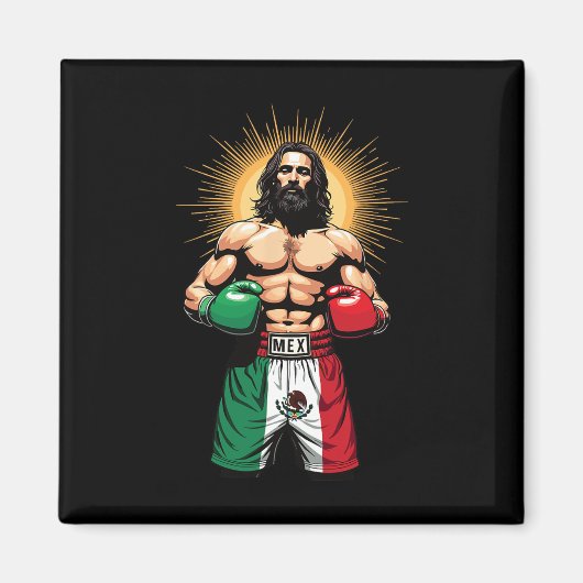 Mexicaanse Boksen Jezus Christus Mex Boksen Shorts Magneet (Voorkant)