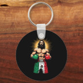 Mexicaanse Boksen Jezus Christus Mex Boksen Shorts Sleutelhanger (Voorkant)