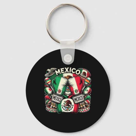 Mexicaanse Boksen Pride Handschoenen Sport Design  Sleutelhanger (Voorkant)