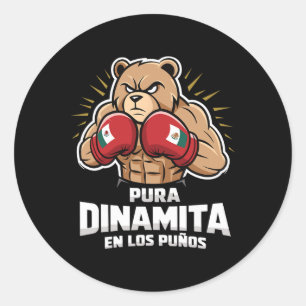 Mexicaanse boksen voor jongens Mexico Pura Dinamit Ronde Sticker
