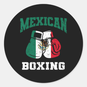 Mexicaanse bokshandschoenen Mexico Pride Patriotti Ronde Sticker