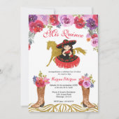 Mexicaanse Boot Charra Quinceanera Kaart (Voorkant)