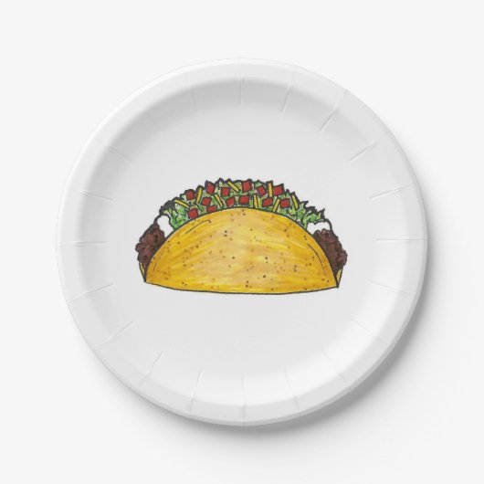 Mexicaanse Borden van Taco Tacos Print Papieren Bordje (Voorkant)