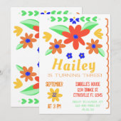 Mexicaanse borduurmeisjes magische verjaardag kaart (Voorkant / Achterkant)