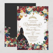 Mexicaanse borduurvlinder Floral Quinceanera Kaart (Voorkant / Achterkant)