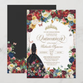 Mexicaanse borduurvlinder Floral Quinceanera Kaart (Voorkant / Achterkant)