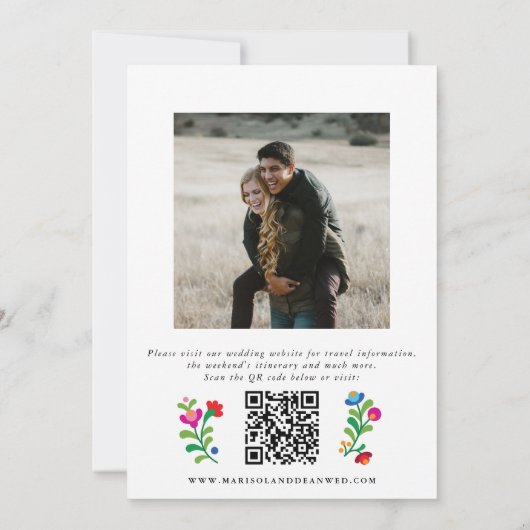 Mexicaanse Borduurwerk foto Save the Date (Achterkant)