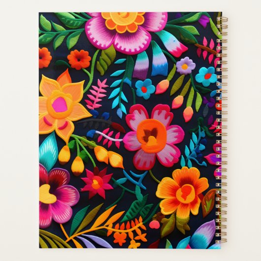 Mexicaanse borduurwerk geïnspireerd print planner (Achterkant)