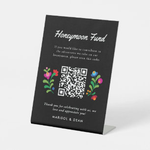 Mexicaanse borduurwerk Honeymoon Fund Reclamebord Met Voetstuk