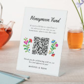 Mexicaanse borduurwerk Honeymoon Fund Reclamebord Met Voetstuk (Insitu)