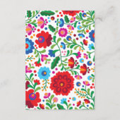 Mexicaanse borduurwerk kleurrijke accommodaties informatiekaartje (Achterkant)