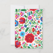 Mexicaanse borduurwerk kleurrijke accommodaties RSVP kaartje (Achterkant)