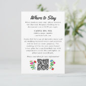 Mexicaanse borduurwerk kleurrijke bruiloft hotel RSVP kaartje (Staand voorkant)