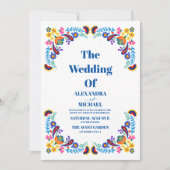 Mexicaanse borduurwerk kleurrijke bruiloft kaart (Voorkant)