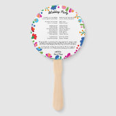 Mexicaanse borduurwerk kleurrijke bruiloft program handwaaier (Achterkant)