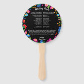 Mexicaanse borduurwerk kleurrijke bruiloft program handwaaier (Achterkant)