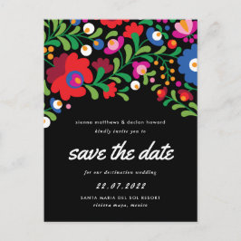 Mexicaanse Borduurwerk Save the Date Briefkaart