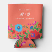 Mexicaanse borduurwerkbestemming bruiloft Bridesma Blikjeskoeler (Voorkant)