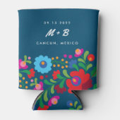 Mexicaanse borduurwerkbestemming bruiloft Bridesma Blikjeskoeler (Voorkant)