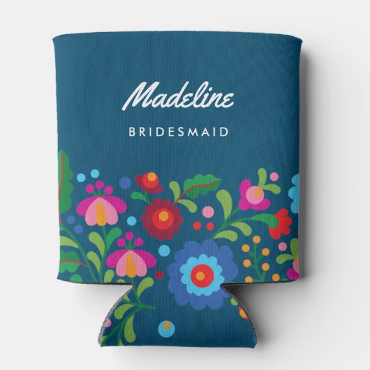 Mexicaanse borduurwerkbestemming bruiloft Bridesma Blikjeskoeler (Achterkant)