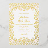 Mexicaanse Botanische struiken Foliage bruiloft Folie Uitnodiging (Voorkant)