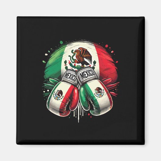 Mexicaanse Boxing Pride Handschoenen Sport Design Magneet (Voorkant)